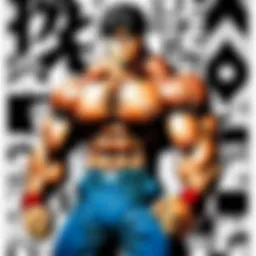Dynamic action scene from Baki manga showcasing unique art style