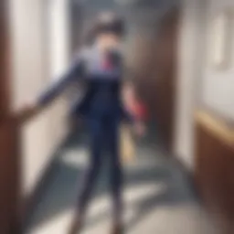 Key characters from the Ace Attorney anime in a courtroom setting