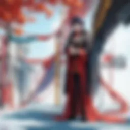 A vibrant scene from a popular anime series showcasing cultural themes.