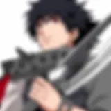Guts wielding the Dragonslayer sword amidst a dark landscape