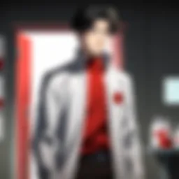 Illustration of Blood Bank's main character standing amidst dark alleyway