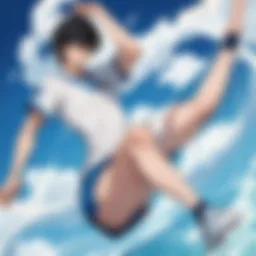 Iconic moment from Captain Tsubasa highlighting teamwork