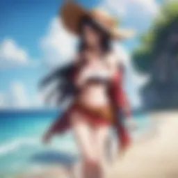 A striking illustration of the Straw Hat Pirates embarking on their journey.