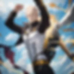 A screenshot from One Punch Man showcasing Saitama in action