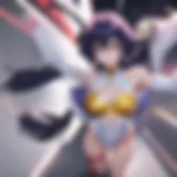 A vibrant representation of Cutie Honey in action, showcasing her transformation abilities.