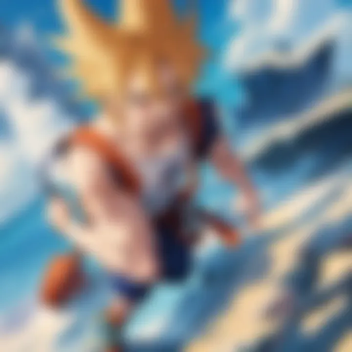 A close-up of Goku showcasing his unique transformation in DBZ Kai.