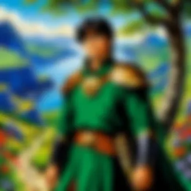 Characters of Deltora Quest in a Mystical Setting Deltora Quest characters in a mystical landscape