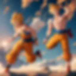 A colorful depiction of Goku in battle, showcasing his iconic Super Saiyan transformation.
