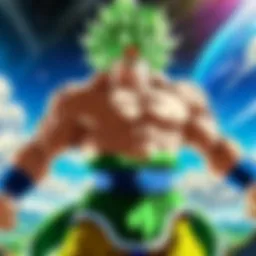 Broly's transformation showcasing his raw power