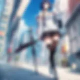 A vibrant scene showcasing unique animation styles in modern anime.