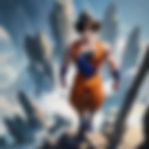 Goku in his iconic fighting stance