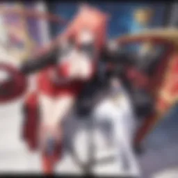A vibrant scene showcasing characters in a fantasy anime setting.