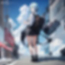 A stylish anime sling backpack showcasing various designs