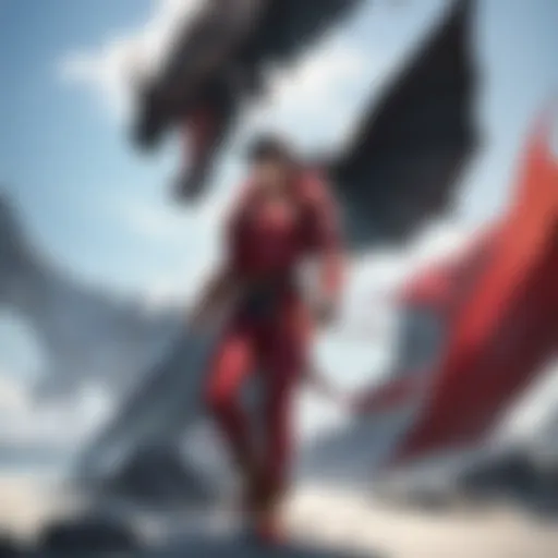 The protagonist Guts wielding the Dragon Slayer sword in a dramatic pose.