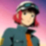 A vibrant scene from FLCL showcasing its unique animation style