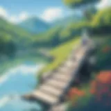 A breathtaking landscape from a Ghibli film showcasing vibrant colors and whimsical elements.