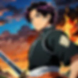 A captivating scene from Demon Slayer showcasing the main characters in battle.