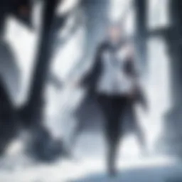 Dynamic interplay of shadows in a manga panel