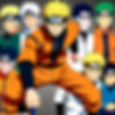 Scene from Naruto showcasing key characters