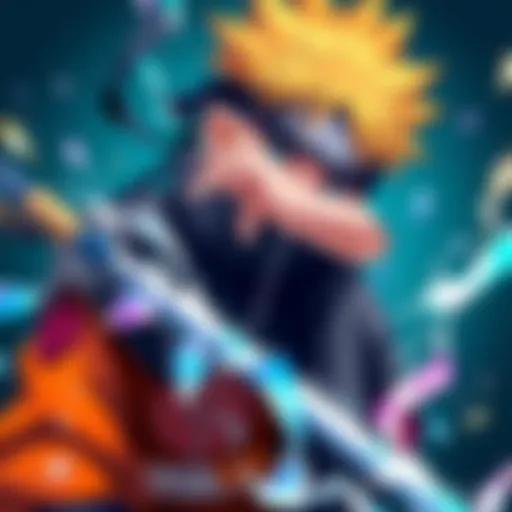 A vibrant Naruto-themed diamond art piece showcasing the main characters.