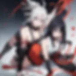 A vibrant scene from Naruto Shippuden showcasing the main characters in action