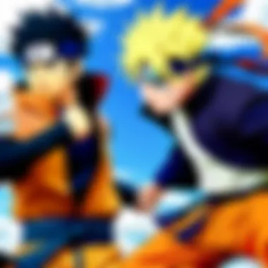 Naruto and Sasuke Showdown An artistic representation of Naruto and Sasuke's pivotal confrontation.