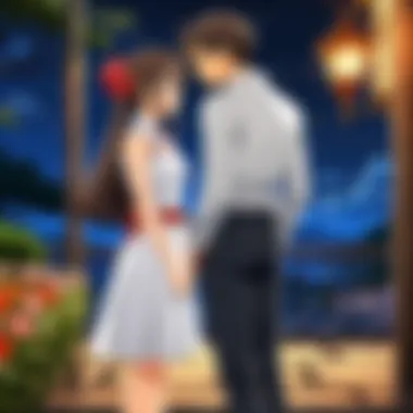 Romantic Atmosphere in Anime Games An enchanting backdrop from an anime game, enhancing the romantic atmosphere