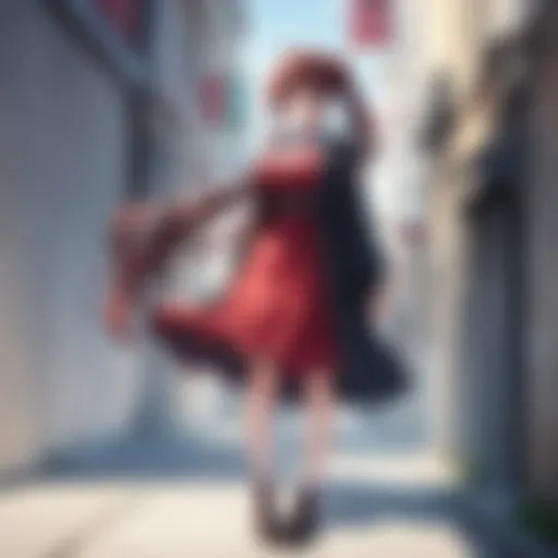 A vibrant scene from an anime game featuring a romantic dialogue between characters