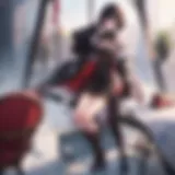 A virtual couple sharing a moment in a picturesque game setting