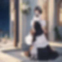 A romantic scene depicting two characters under a starry sky.