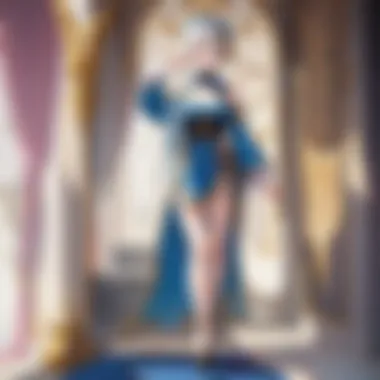 Close-up of intricate costume details inspired by popular anime characters.