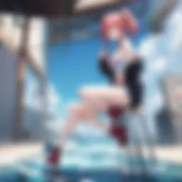 A vibrant scene depicting the unique art style of anime