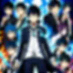 A stunning Blu-ray cover of Blue Exorcist showcasing its vibrant art style.