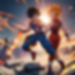 A dynamic illustration depicting Goku and Vegeta in a fierce battle from Dragon Ball Super