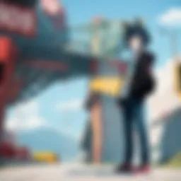 An artistic depiction of the vibrant animation style in FLCL.