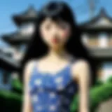 A haunting portrayal of Tomie, showcasing her enigmatic beauty.