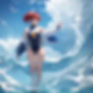 The Thrill of Competition in Aquatic Arenas Dynamic scene of swimmer characters racing through vibrant waters