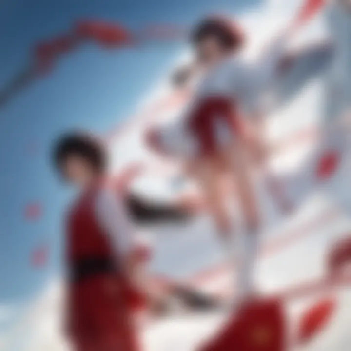 An illustration representing the thematic elements found in the Inuyasha movies.