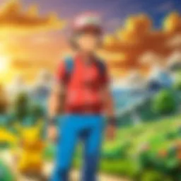 A vibrant depiction of iconic Pokémon characters embarking on an adventurous journey