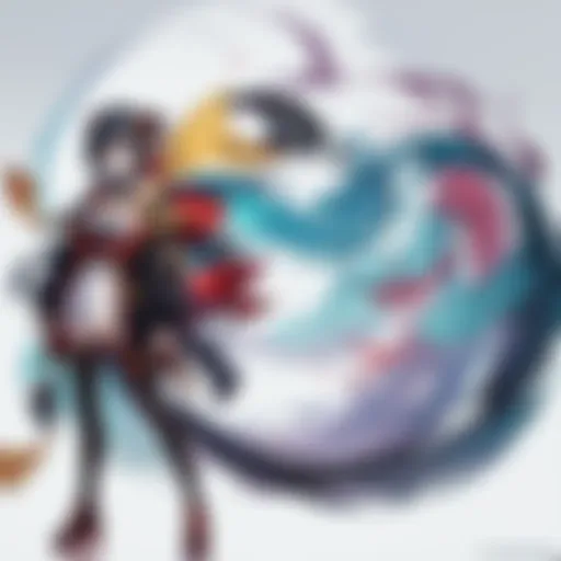 A vibrant scene from a popular Chinese anime showcasing unique character designs