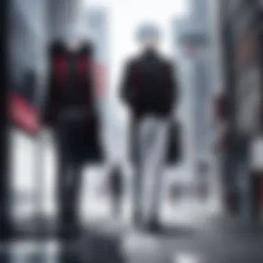 Dynamic Characters of Tokyo Ghoul An artistic representation of Tokyo Ghoul's iconic characters in a dynamic pose
