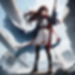 A symbolic representation of the last hero standing against a dark backdrop