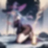 A mystical scene of a witch casting spells in a vibrant manga style