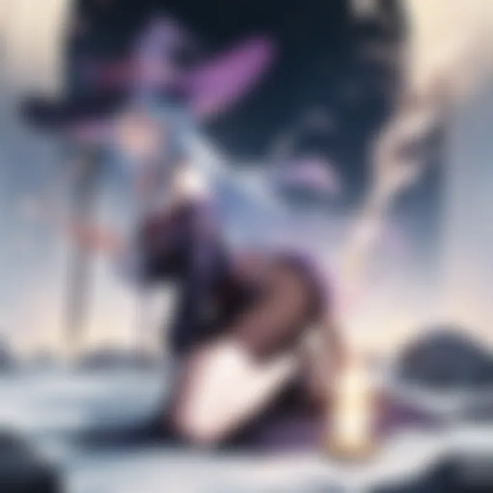 A mystical scene of a witch casting spells in a vibrant manga style