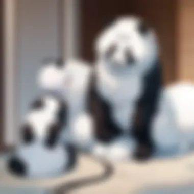 Emotional moment between panda and anime companions