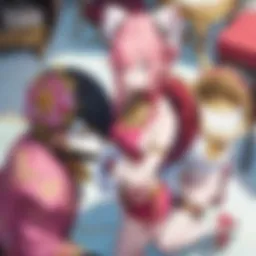 A visual representation of Pride in anime, showcasing flamboyant characters