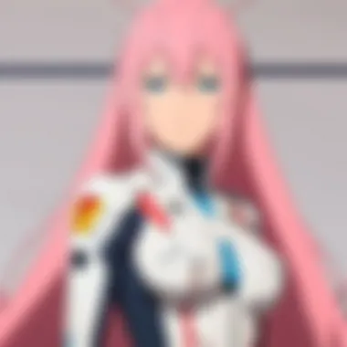 Exploring Zero Two's Duality An artistic representation of Zero Two's duality, symbolizing her complexity.