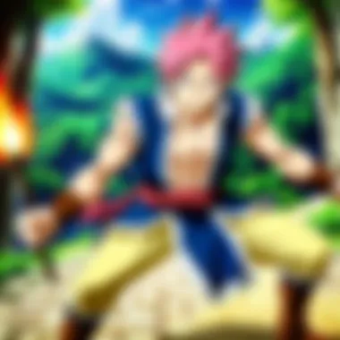 Action and Intensity in Fairy Tail A dramatic battle moment highlighting the intense action sequences