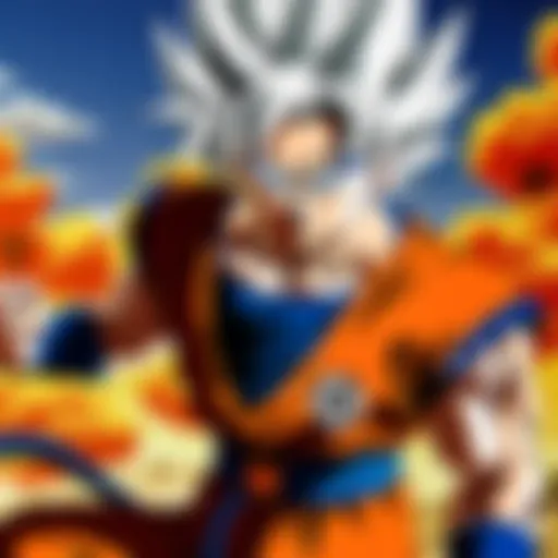 A detailed scene showcasing iconic characters from Dragon Ball Z in action.