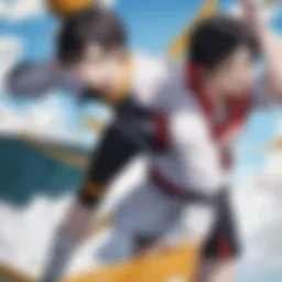 A dynamic scene showcasing Haikyuu!! volleyball action